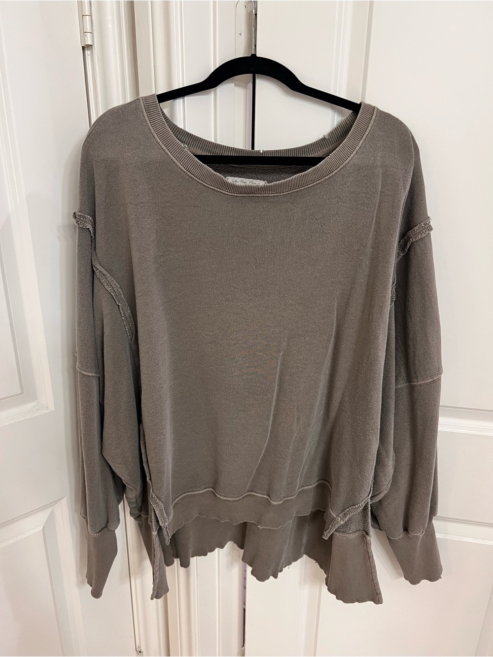 Free People Oversized Women's Pullover Sweatshirt - Taupe